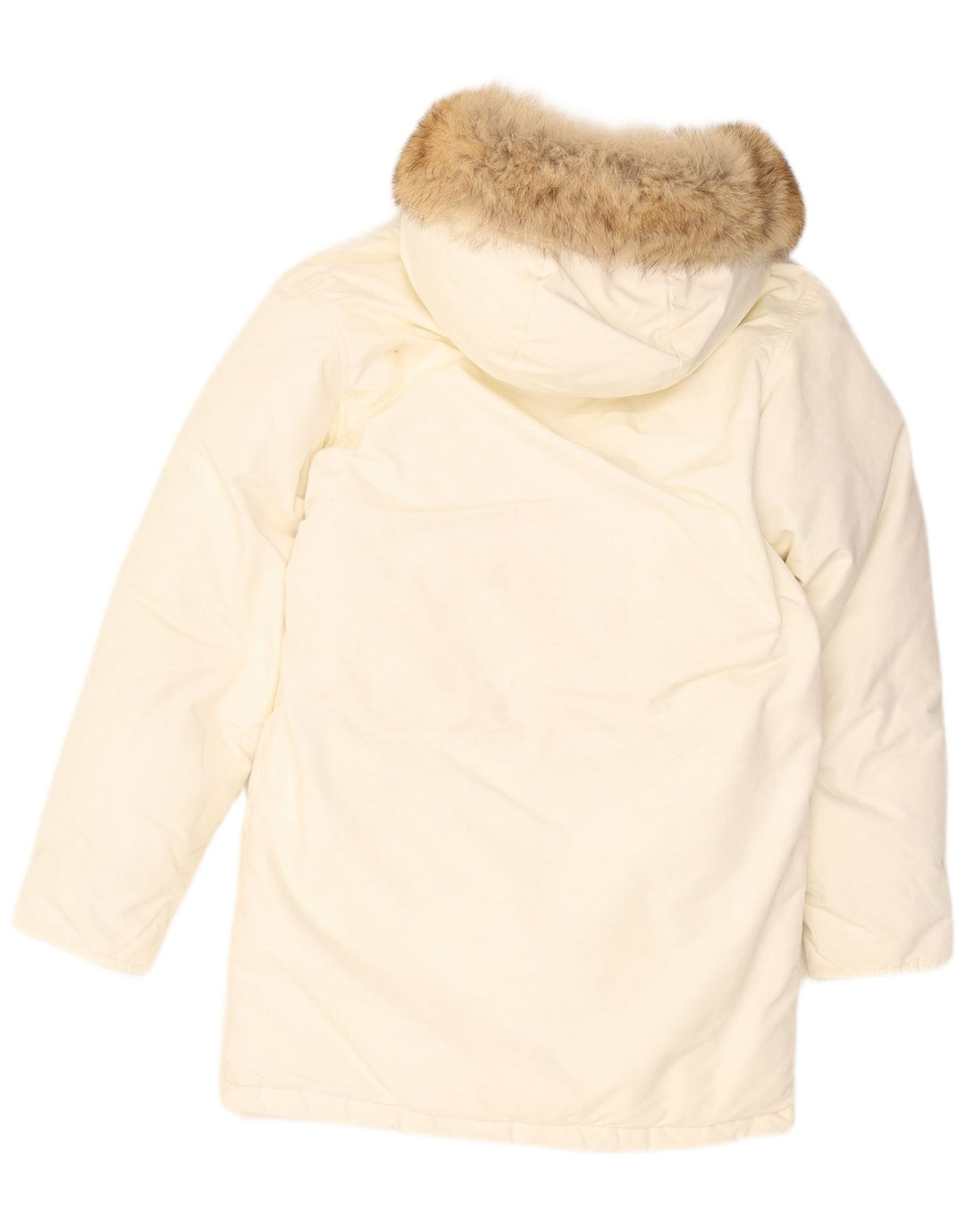 Woolrich Mens Hooded Padded Jacket UK 36 Small White Nylon