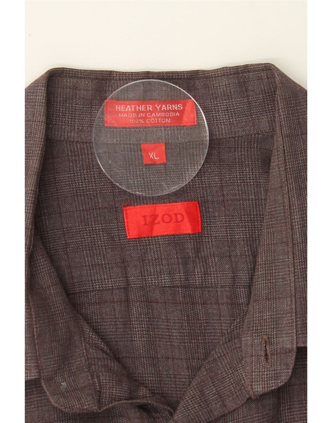 IZOD Mens Shirt XL Brown Check Cotton Vintage Izod and Second-Hand Izod from Messina Hembry 