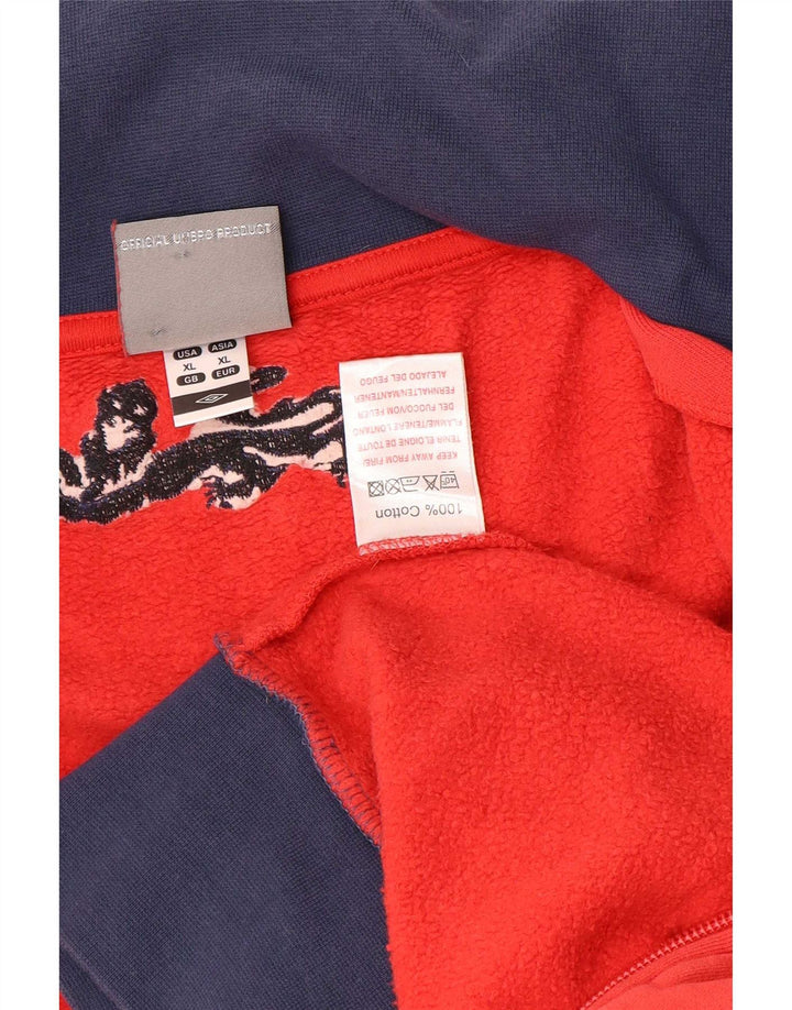 Giacca da tuta da uomo Umbro XL in cotone color block rosso