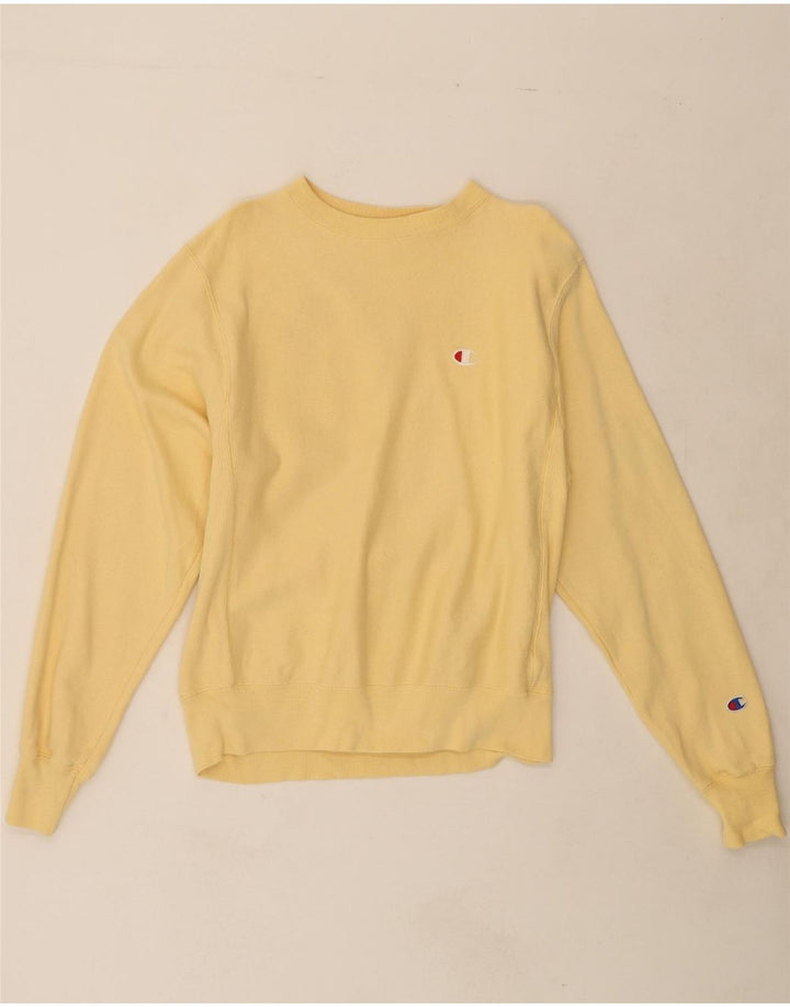 CHAMPION Mens Sweatshirt Jumper Small Yellow Cotton Vintage Champion and Second-Hand Champion from Messina Hembry 