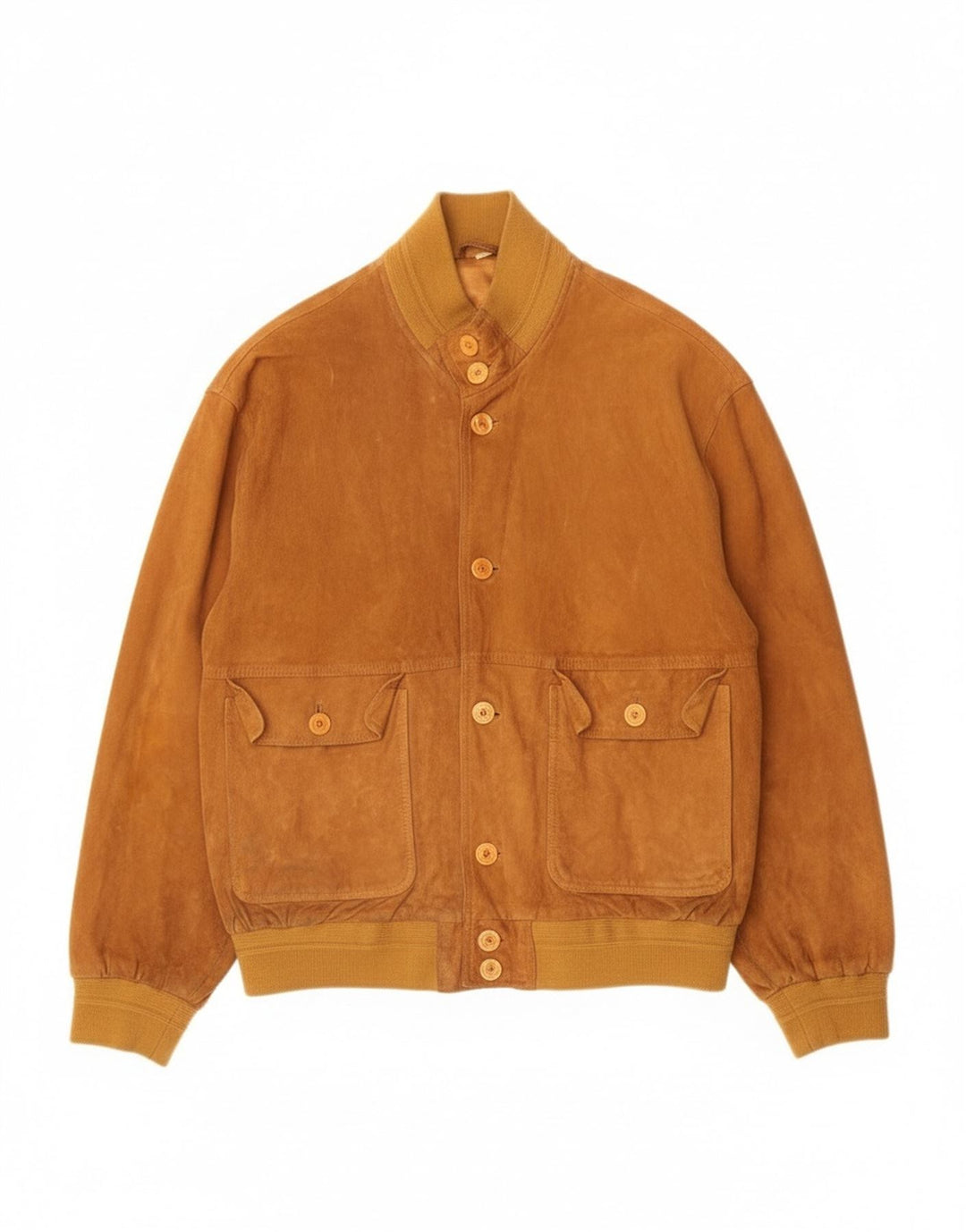 Vintage Mens Suede Bomber Jacket IT 50 Large Beige Leather