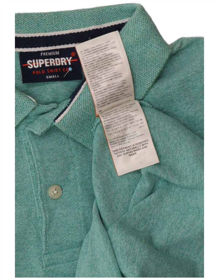 SUPERDRY Mens Polo Shirt Small Green Cotton