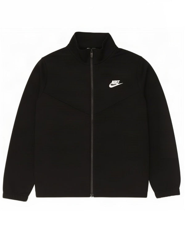 Nike Jungen-Trainingsanzugoberteil mit Grafik, 12–13 Jahre, Größe L, Schwarz, Polyester