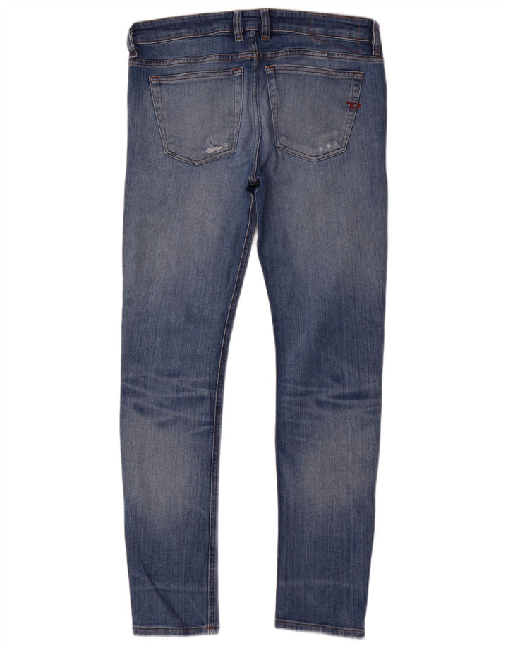 Diesel Mens Distressed Slim Jeans W32 L32 Blue Cotton