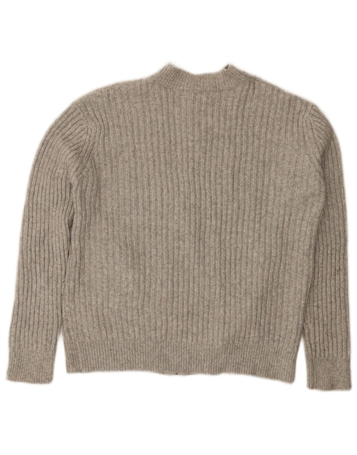 Marks & Spencer Dame Cardigan Sweater UK 10 Small Grå Polyester