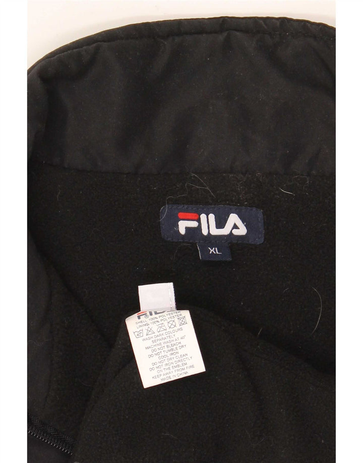 Fila Mens Pullover Windbreaker Jacket UK 42 XL Black Polyester