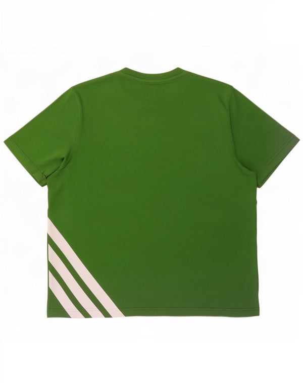 Adidas Herren Grafik T-Shirt Top 2XL Grüne Baumwolle