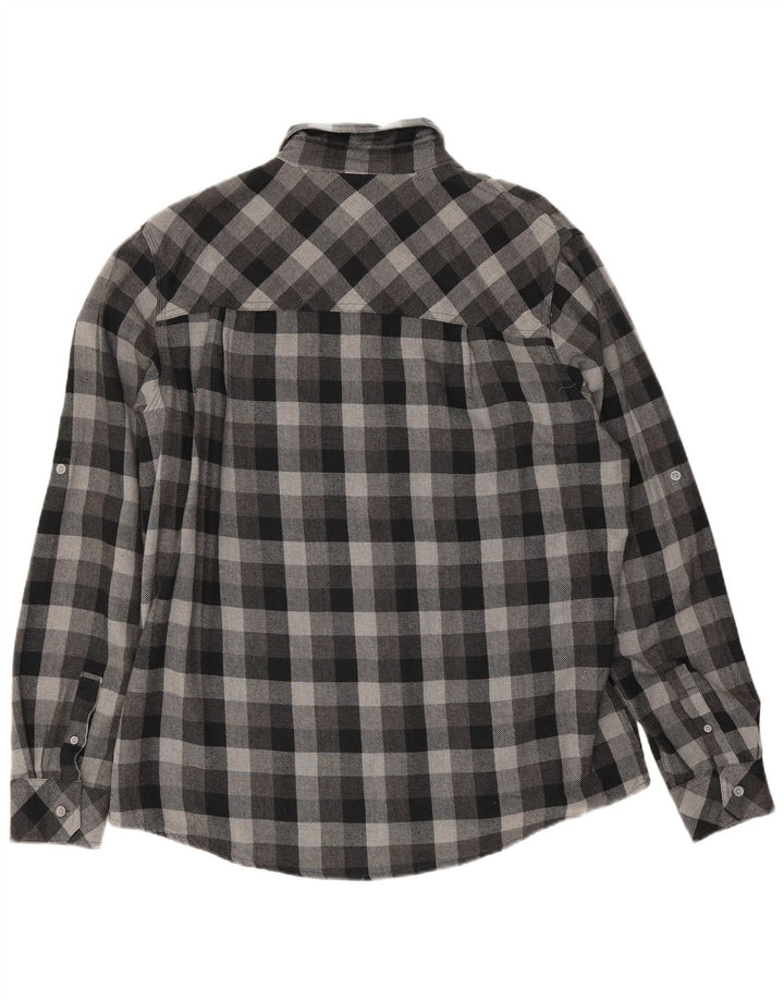 Cherokee Mens Flannel Shirt 2XL Grey Check Cotton