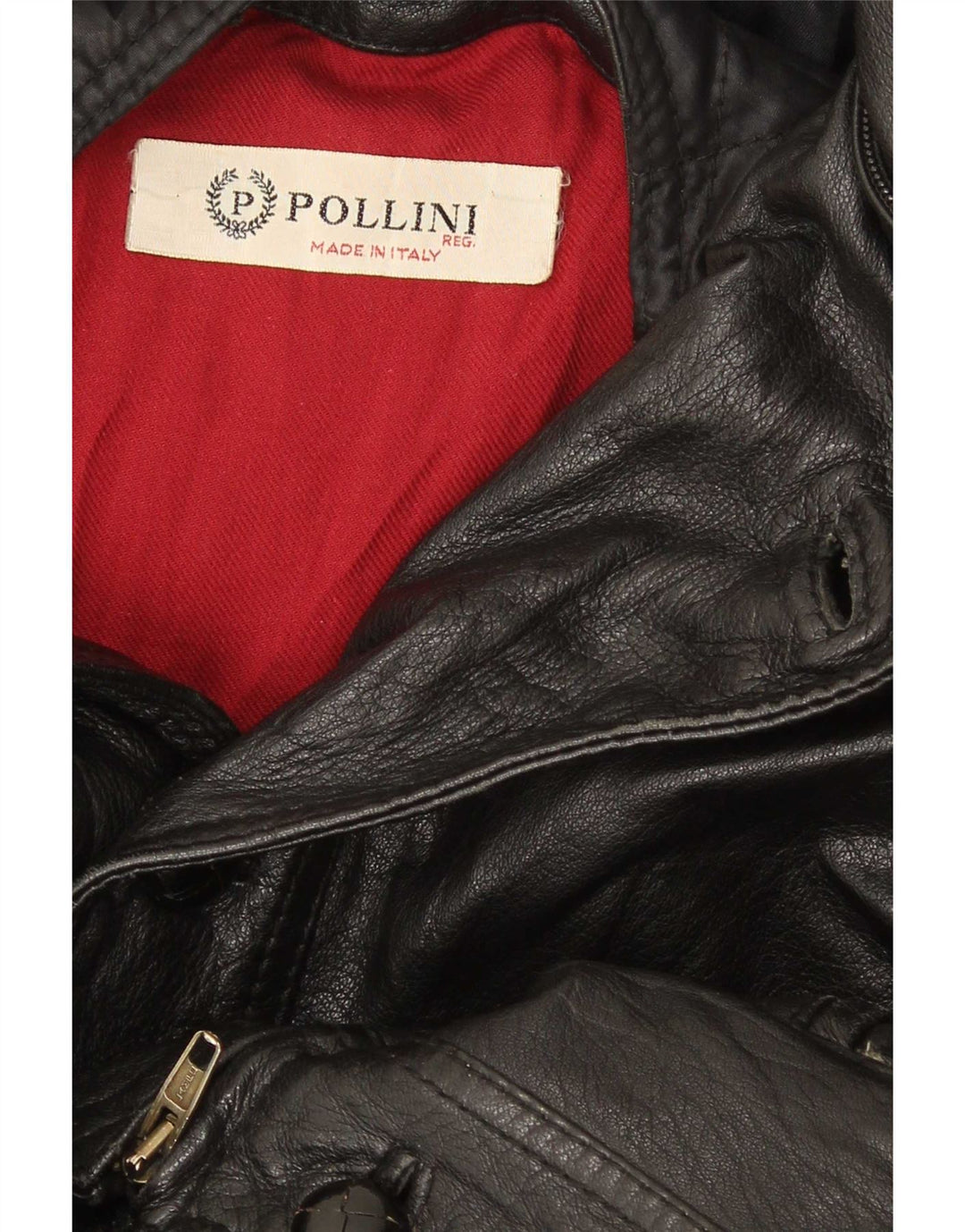 Pollini Veste en cuir pour homme UK 40 Large Noir