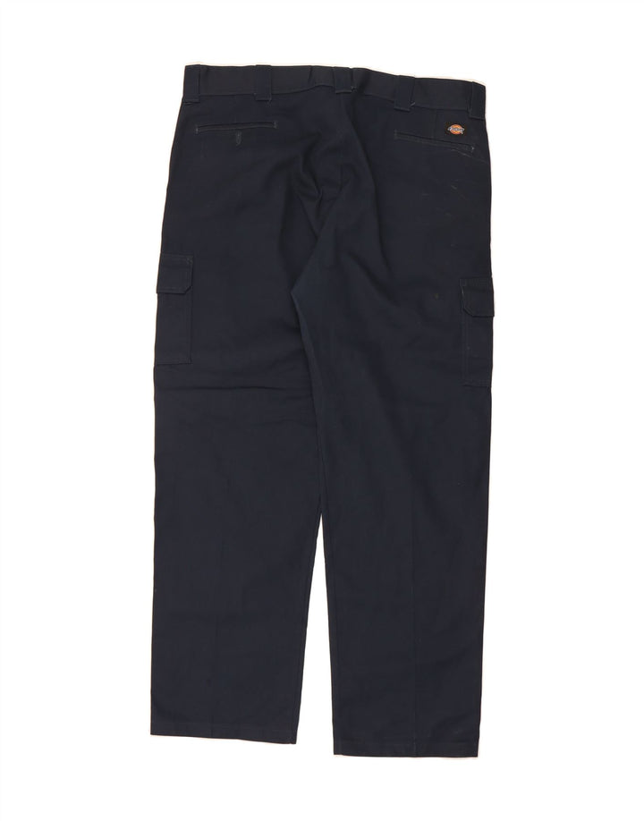 DICKIES Mens Relaxed Fit Cargo Trousers W42 L34 Navy Blue Polyester Vintage Dickies and Second-Hand Dickies from Messina Hembry 