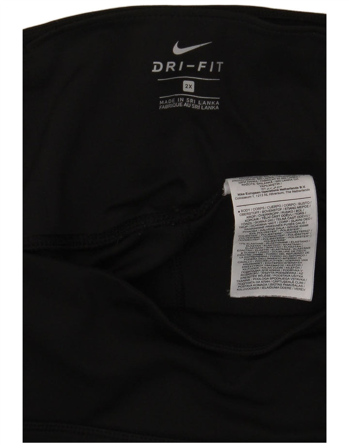 Nike Womens Dri Fit Leggings UK 20 2XL  Black Polyester