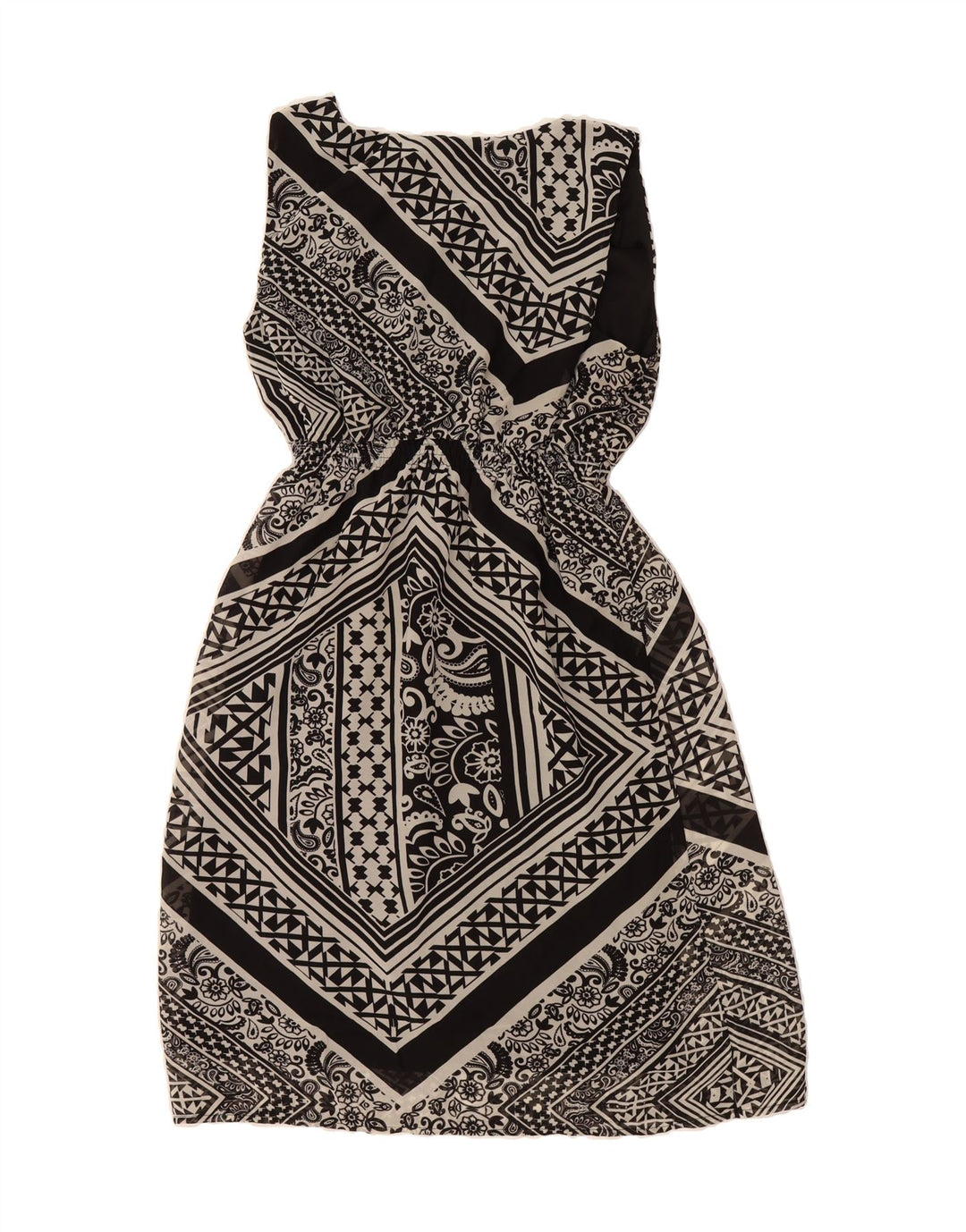 MOSSIMO Womens Abstract Pattern Sleeveless Sheath Dress UK 12 Medium Black Vintage Mossimo and Second-Hand Mossimo from Messina Hembry 