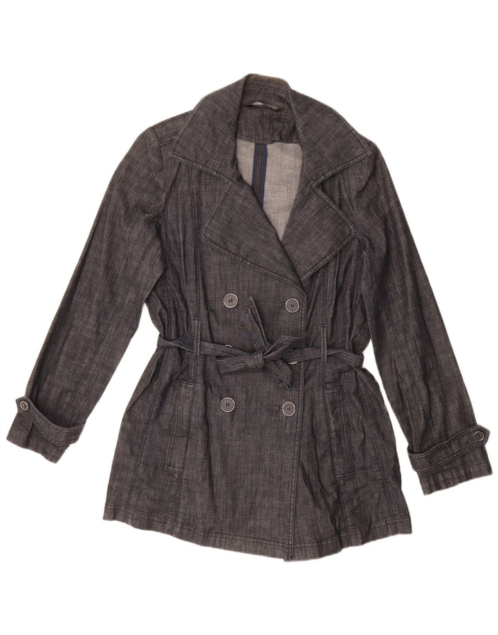 Marks & Spencer Womens Autograph Trench Coat UK 12 Medium Navy Blue