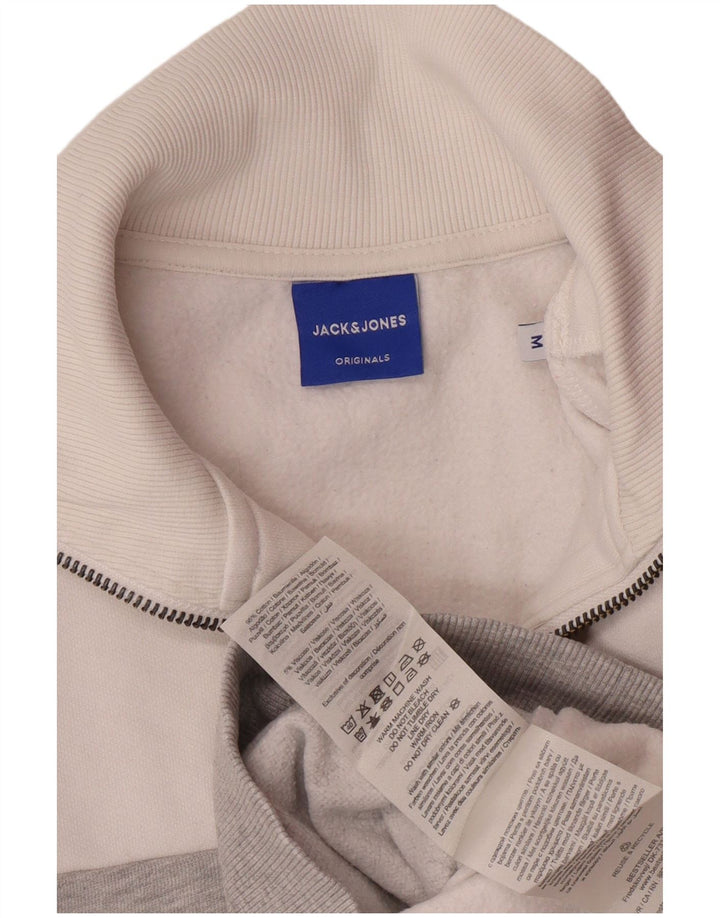 JACK & JONES Mens Graphic Sweatshirt Jumper Medium White Colourblock