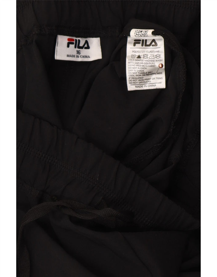 FILA Womens Tracksuit Trousers Joggers UK 16 Large Black Polyester