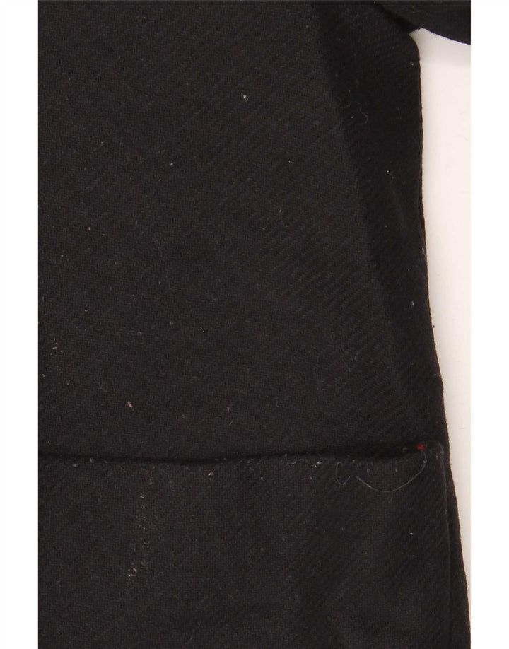 Zara Manteau surdimensionné à capuche pour femme UK 10 Petite laine noire