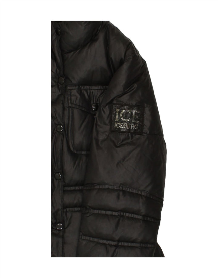 ICEBERG Womens Padded Coat IT 42 Medium Black Polyester Vintage Iceberg and Second-Hand Iceberg from Messina Hembry 
