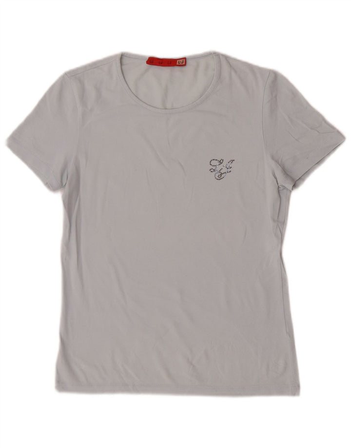 Liu Jo Damen T-Shirt Top UK 12 Mittelblau