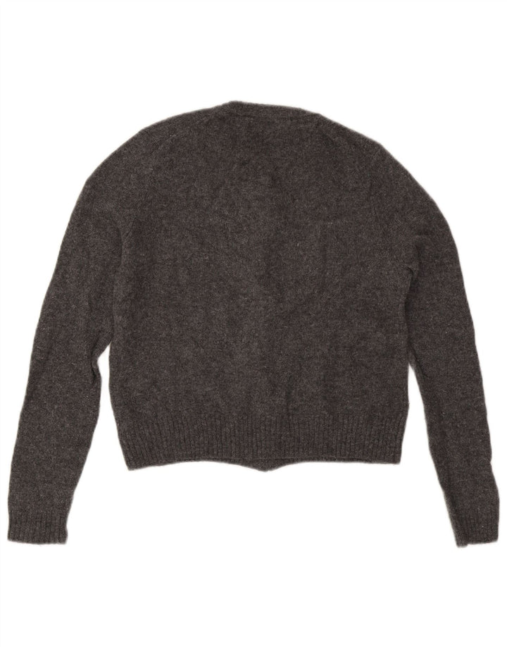 Zara Womens Cardigan Sweater UK 10 Small Grey Wool