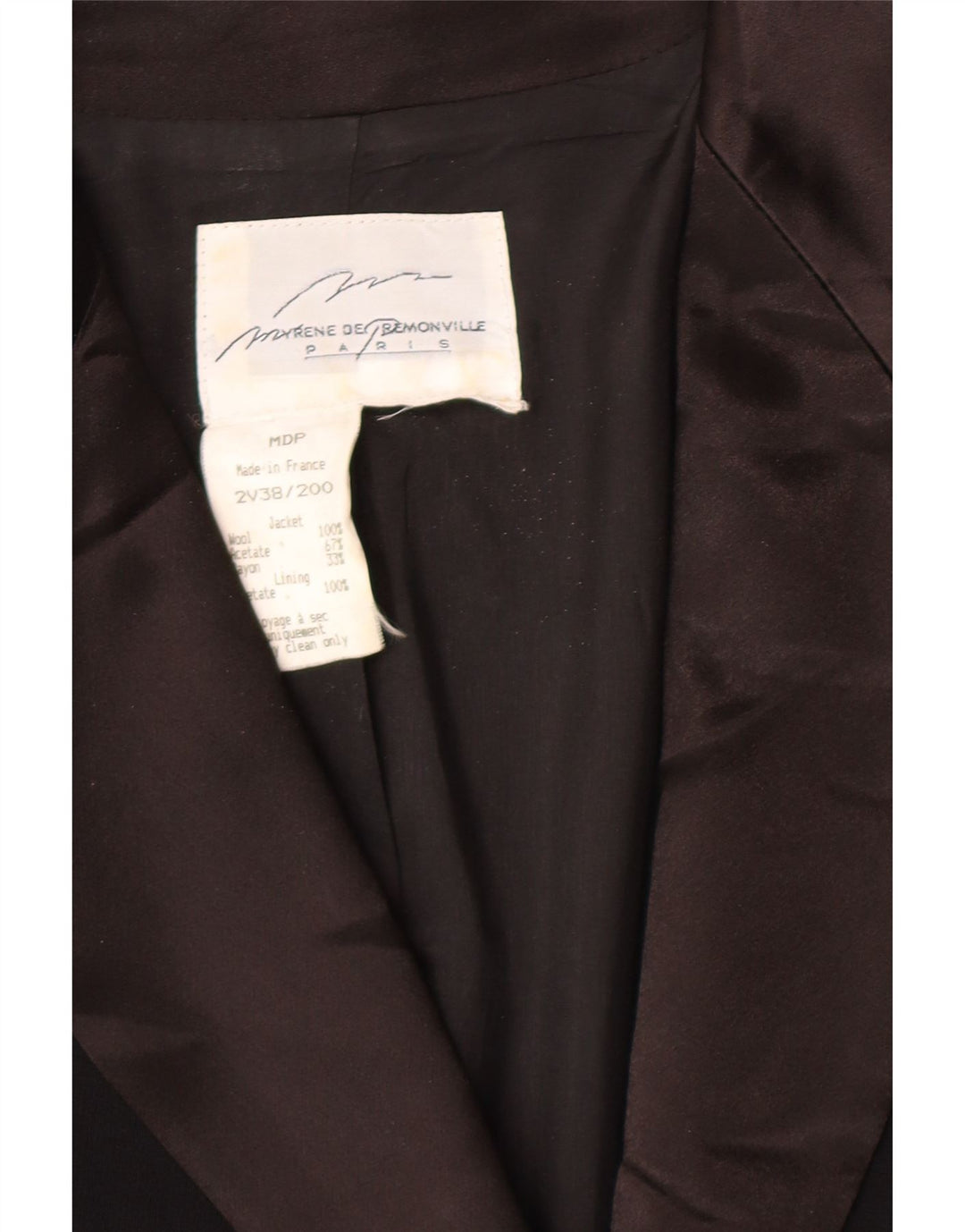 MYRENE DE PREMONVILLE Womens Blazer Jacket UK 14 Medium Black Colourblock Vintage Myrene De Premonville and Second-Hand Myrene De Premonville from Messina Hembry 