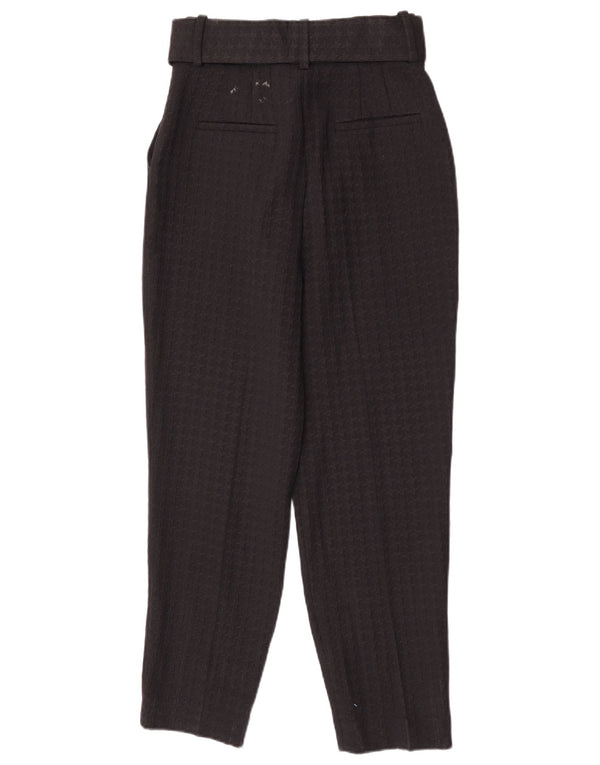 Zara Womens High Waist Casual Trousers Small W26 L27 Black Cotton