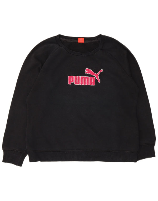 Felpa grafica da donna Puma Jumper UK 16 Large Black Cotton