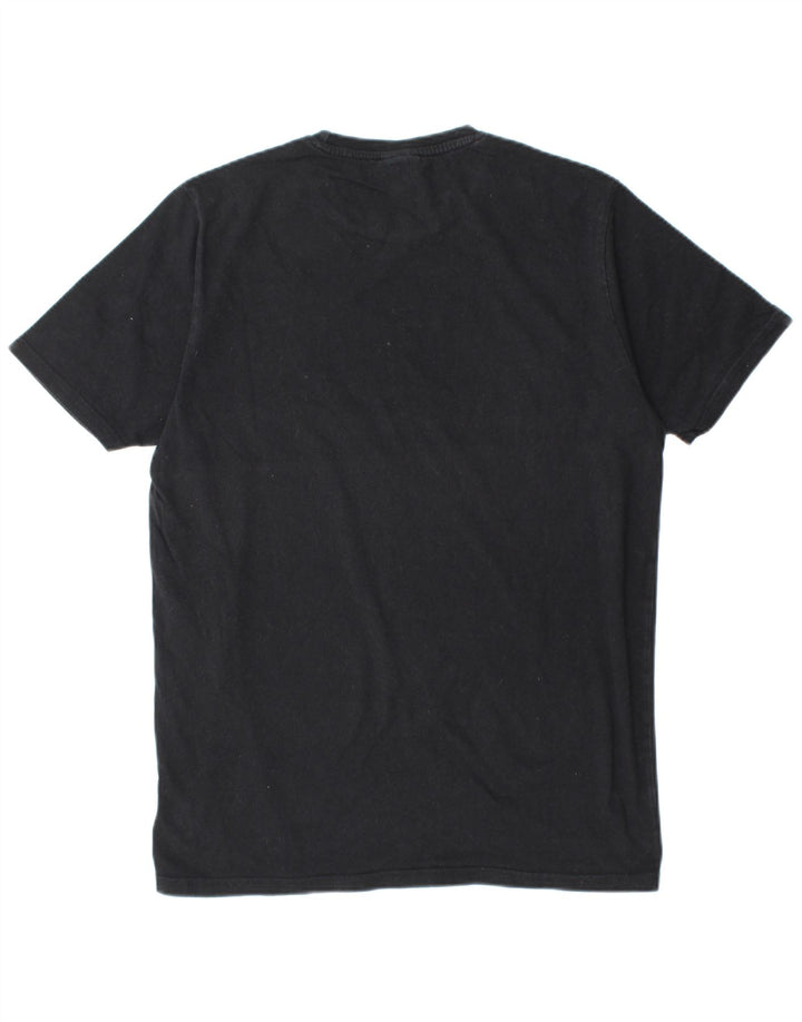 ELLESSE Mens Graphic T-Shirt Top Medium Black Cotton