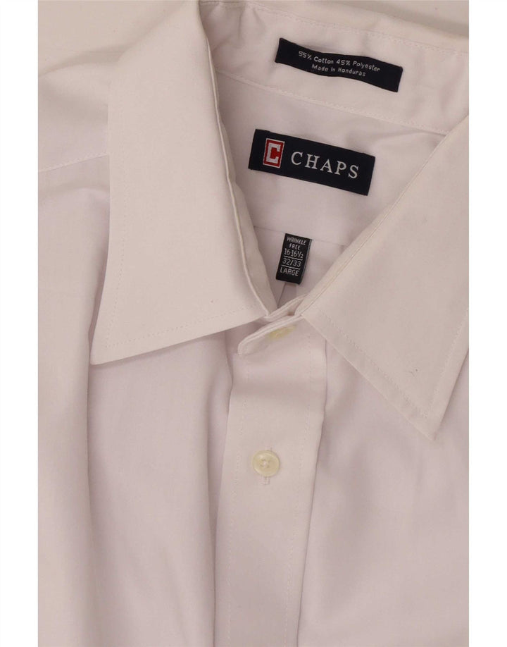Camisa masculina Chaps tamanho 16 1/2 grande algodão branco