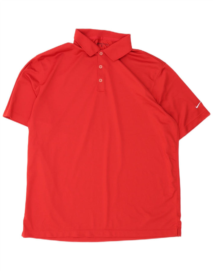 Nike Mens Dri Fit Polo Shirt XL Red Polyester