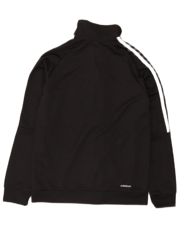 Adidas Boys Aeroready Tracksuit Topjakke 11-12 År Sort Polyester