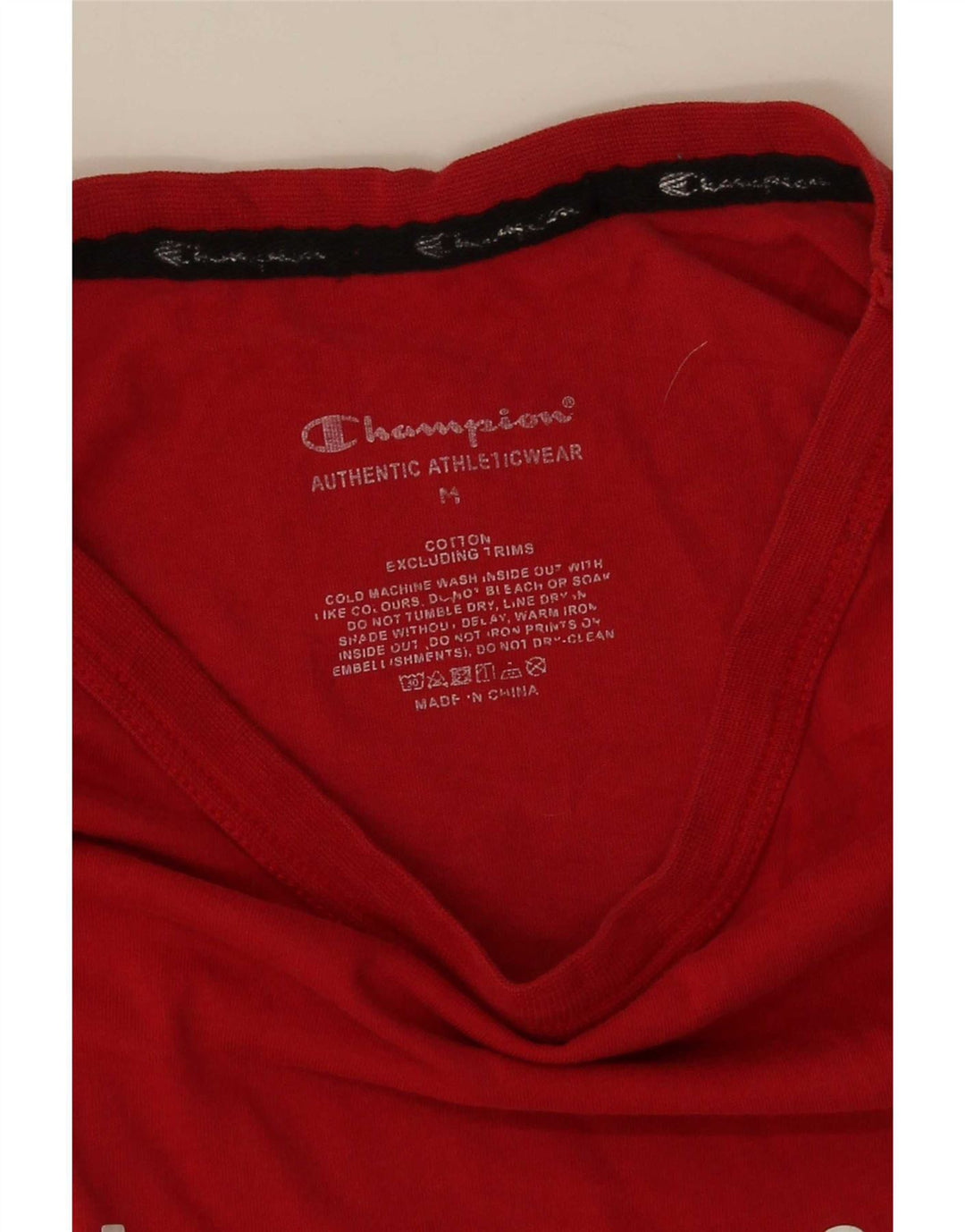 Champion Mens Graphic T-Shirt Top Medium Red Cotton