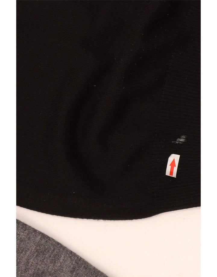Iceberg Mens Crew Neck Jumper Sweater Medium Black Colourblock Wool
