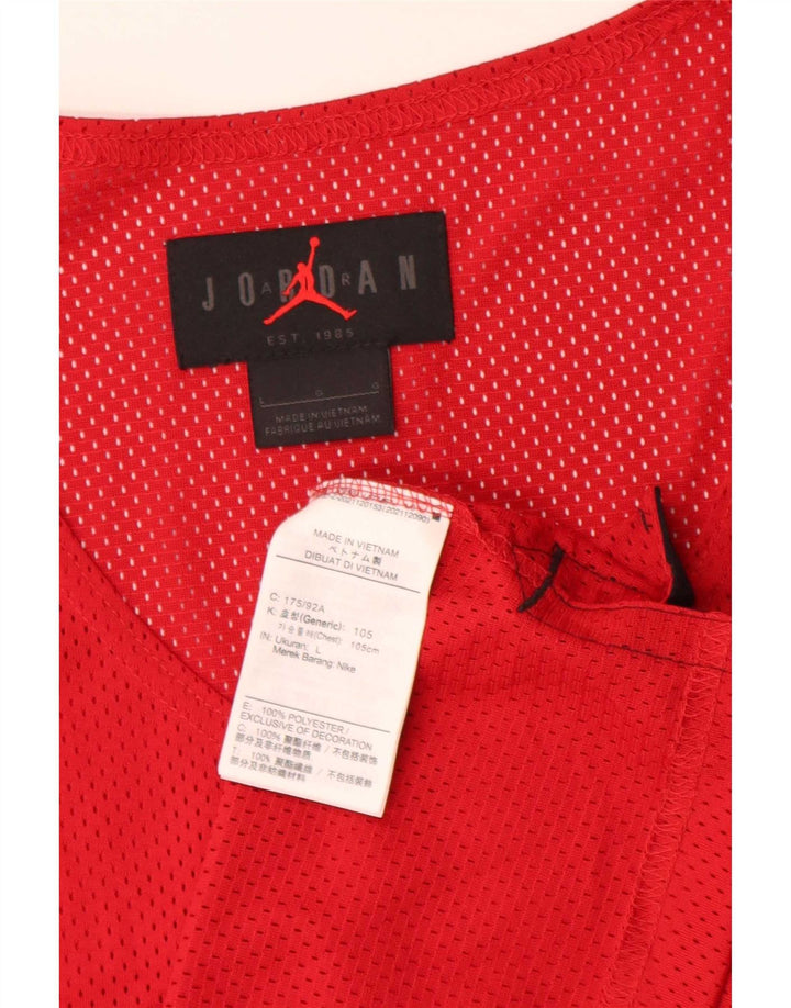 Jordan Mens Dri Fit Vest Top Grande Poliéster Vermelho