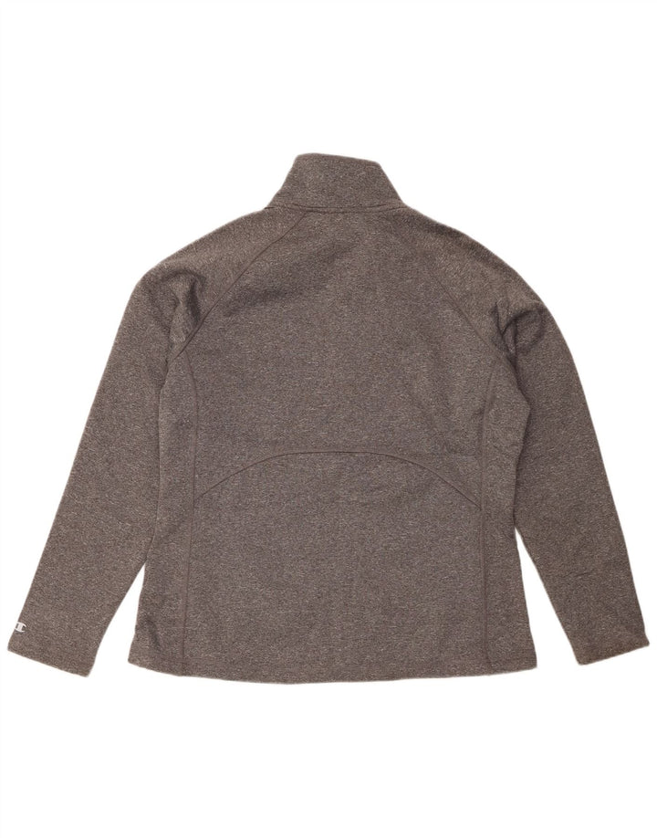 Champion Womens Tracksuit Top Jacket UK 16 Large Grey Flecked Polyester