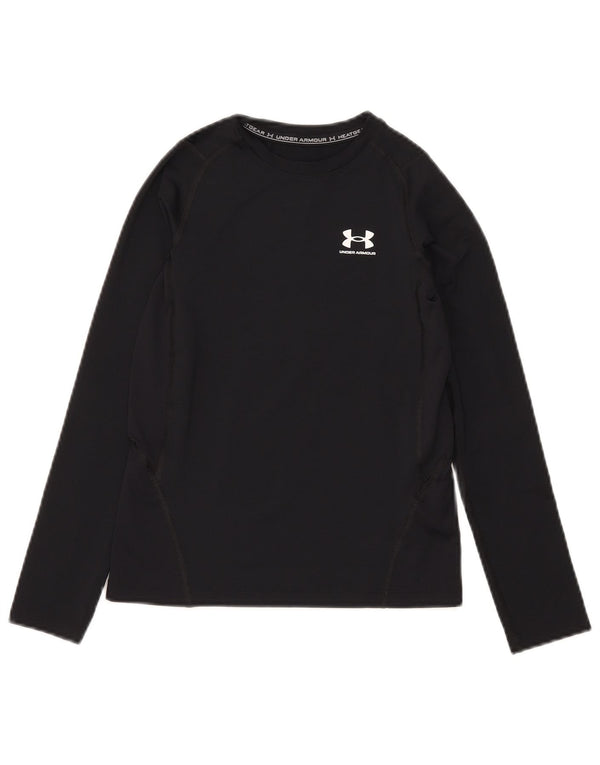 Under Armour Boys Heat Gear Top Long Sleeve 9-10 Years Medium Black