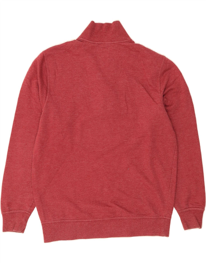DOCKERS Mens Zip Neck Sweatshirt Jumper Medium Red Cotton Vintage Dockers and Second-Hand Dockers from Messina Hembry 