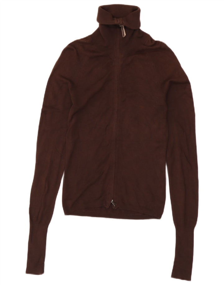 Zara Womens Cardigan Sweater UK 8 Small Brown Rayon