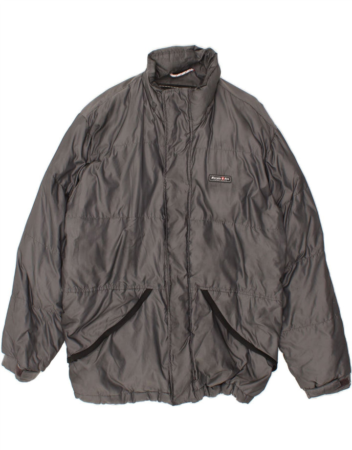 MURPHY & NYE Mens Padded Jacket UK 38 Medium Grey Polyamide Vintage Murphy & Nye and Second-Hand Murphy & Nye from Messina Hembry 