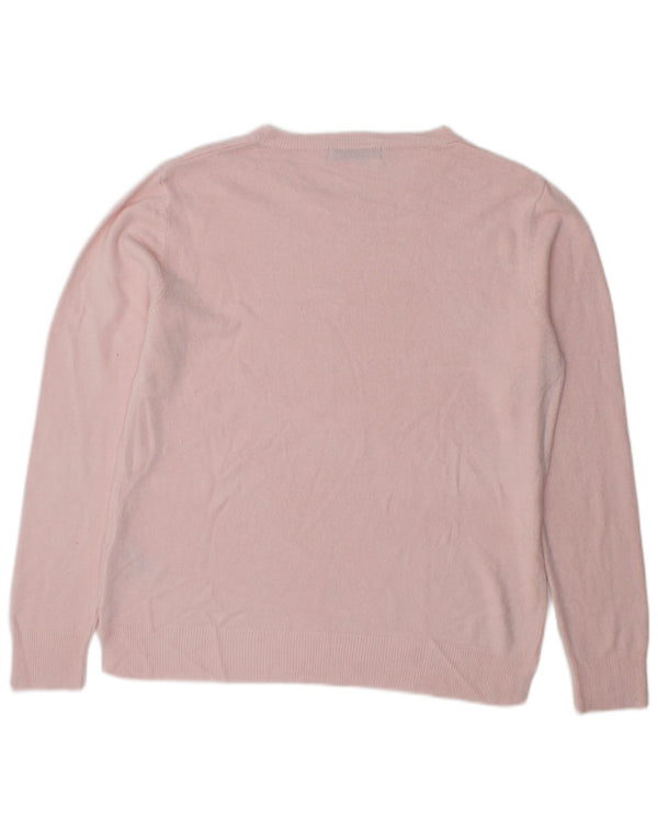 Marks & Spencer Dame Boat Neck Jumper Sweater UK 14 Large Pink Akryl