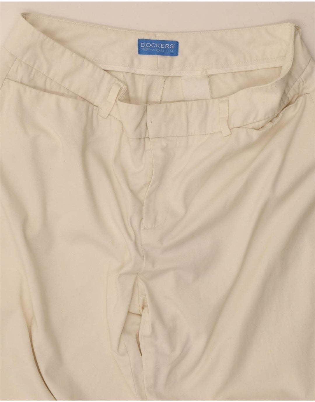 DOCKERS Womens Straight Casual Trousers W32 L30 White Vintage Dockers and Second-Hand Dockers from Messina Hembry 