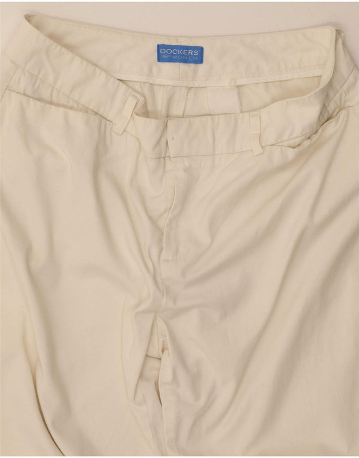 DOCKERS Womens Straight Casual Trousers W32 L30 White Vintage Dockers and Second-Hand Dockers from Messina Hembry 