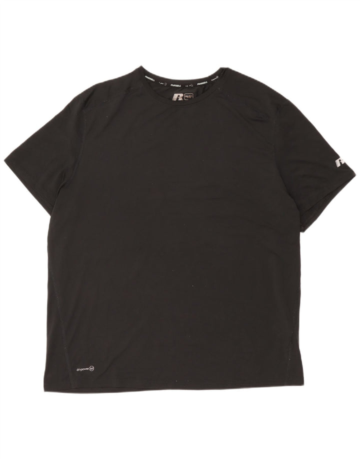 Russell Athletic Mens Dri-Power T-Shirt Top 2XL Black Polyester