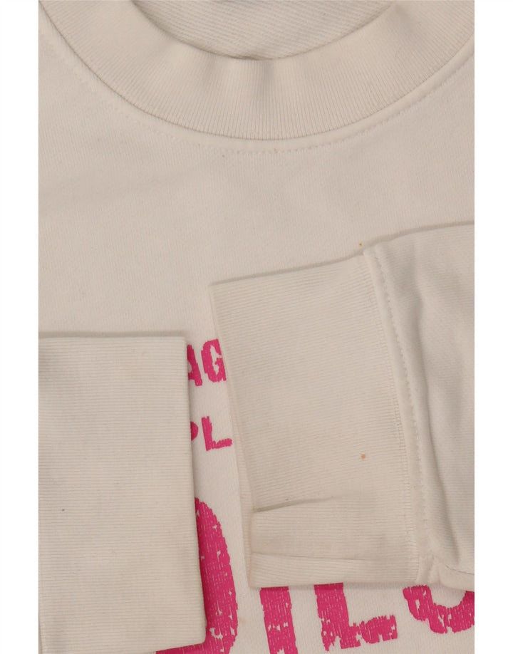 DIESEL Mens Graphic Sweatshirt Jumper Medium White Vintage Diesel and Second-Hand Diesel from Messina Hembry 