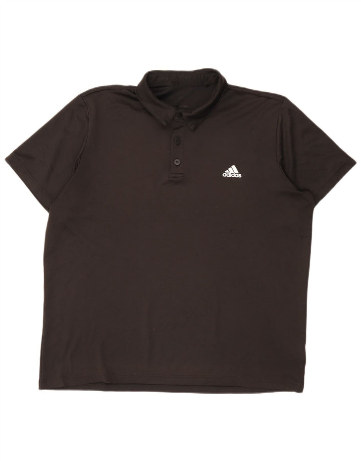 Polo Adidas Climalite da uomo XL in poliestere nero