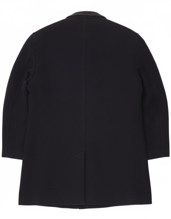 Fay Mens Overcoat UK 40 Large Navy Blue Virgin Wool