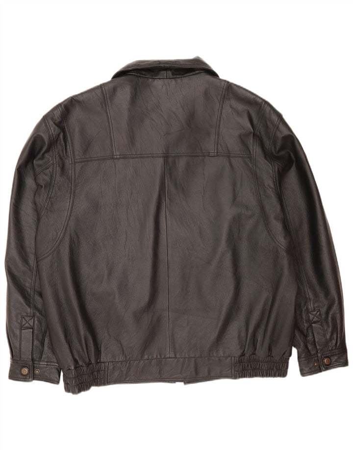 Morena Mens Leather Jacket UK 42 XL Black Leather