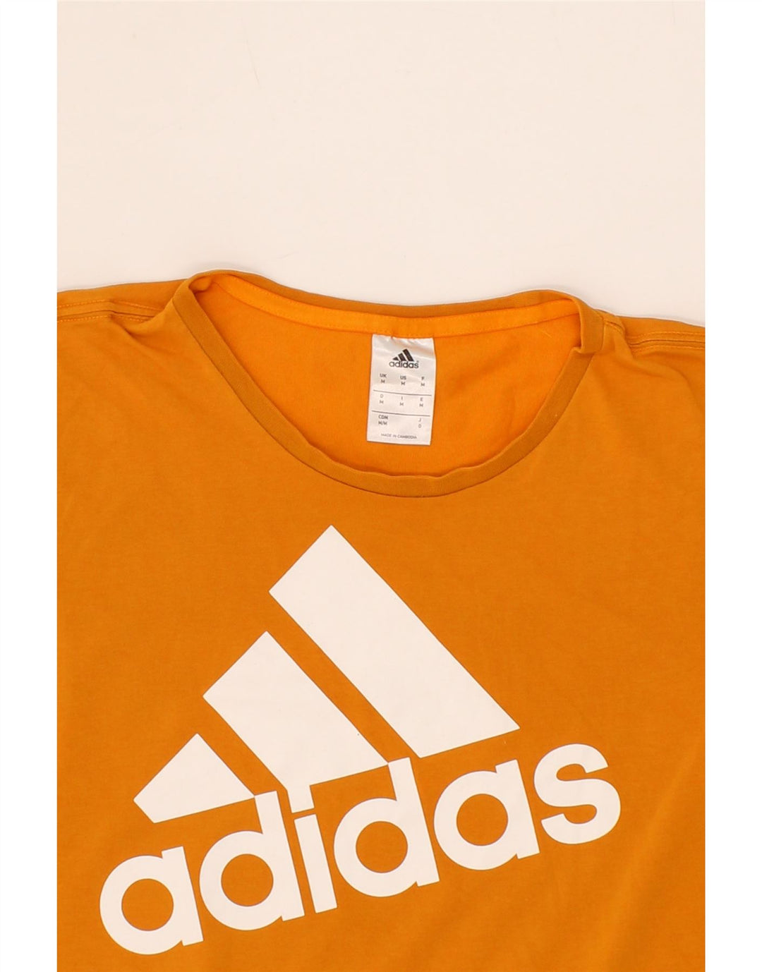 ADIDAS Mens Graphic T-Shirt Top Medium Orange Cotton Vintage Adidas and Second-Hand Adidas from Messina Hembry 