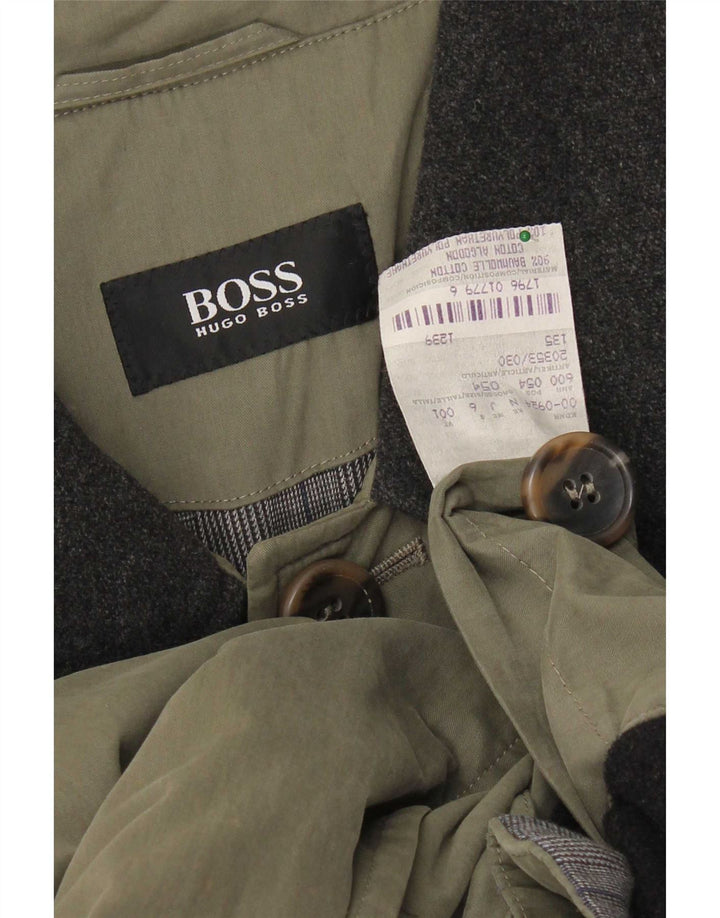 Hugo Boss Damenmantel EU 54 2XL Khaki Baumwolle