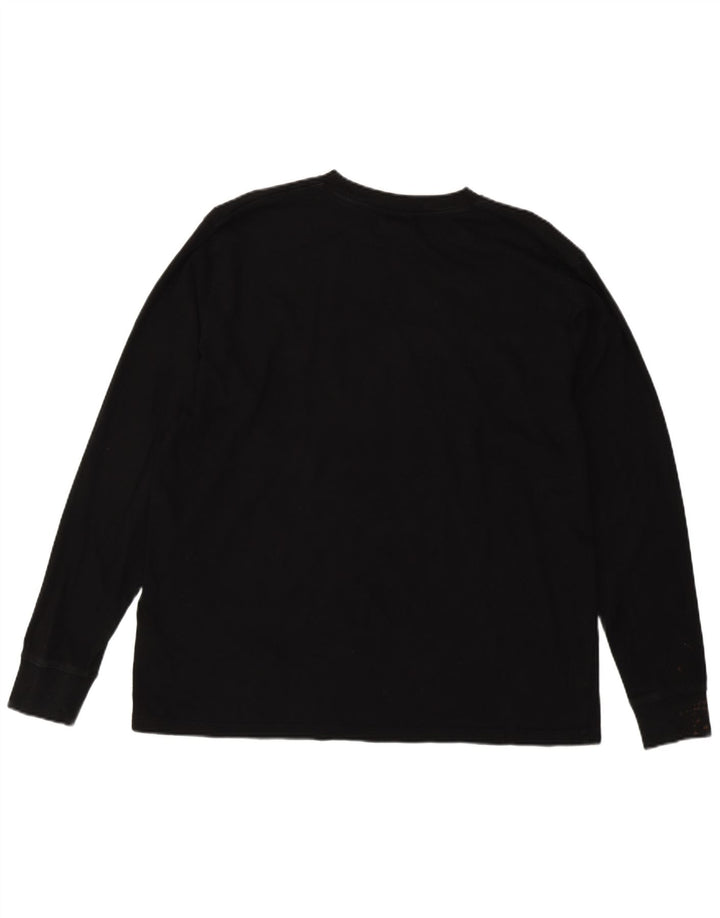 Fila Womens Graphic Sweatshirt Jumper UK 12 Medium Black Colourblock