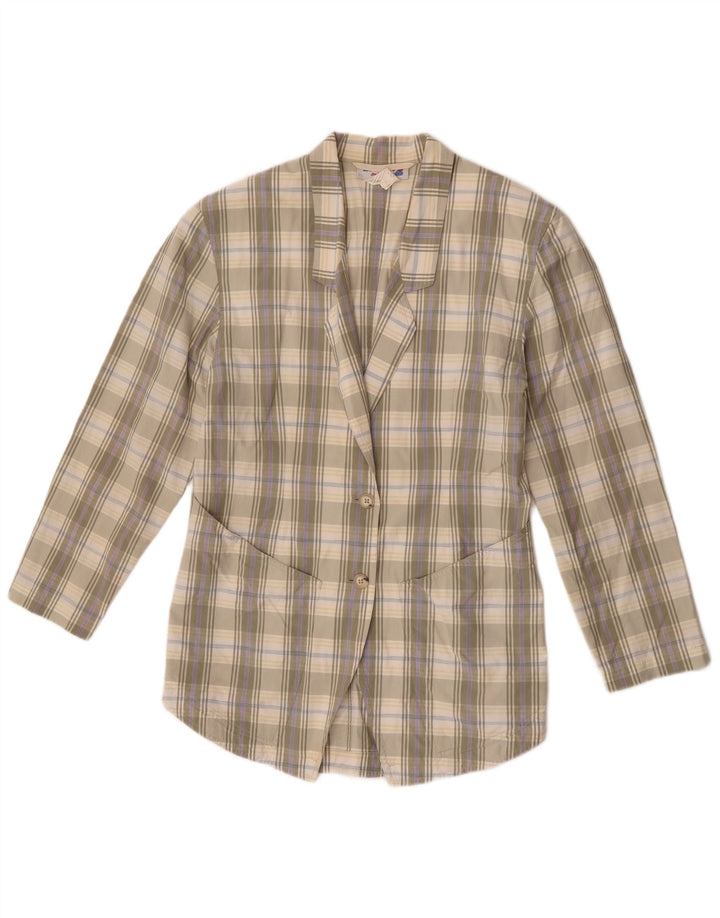 Vintage Womens 2 Button Blazer Jacket EU 38 Medium Green Check